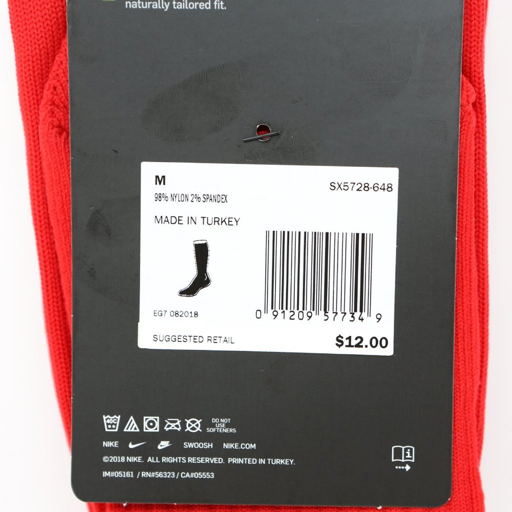 Nike Classic Knee High Soccer Socks Red Over Calf - Picture 4 of 6